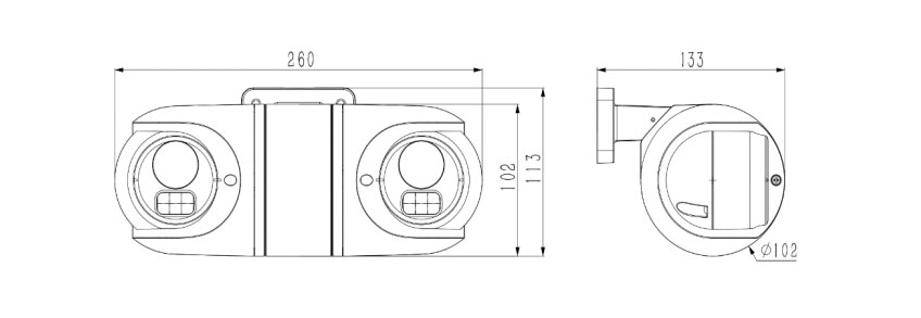 dimensjon-av-TC-C52RN-tiandy-dual-lense-sikkerhetskamera