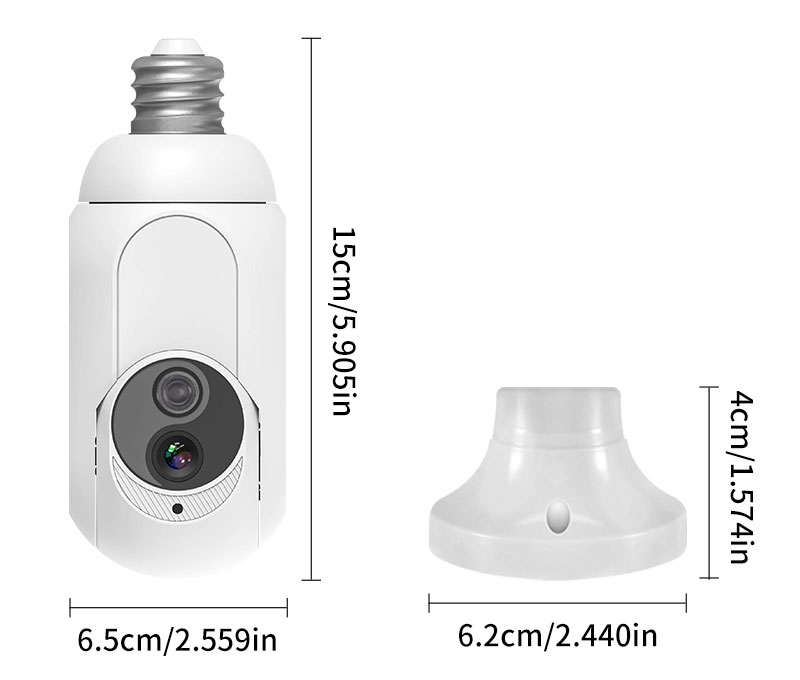 K8 light bulb wifi security camera size